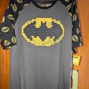 DC LEGO THE BATMAN MOVIE MENS T-SHIRTS BLACK AND GREY WITH YELLOW LOGO